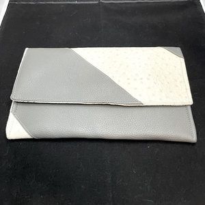 Handmade faux ostrich leather clutch